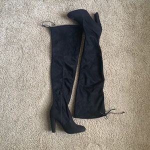 Black thigh high boots